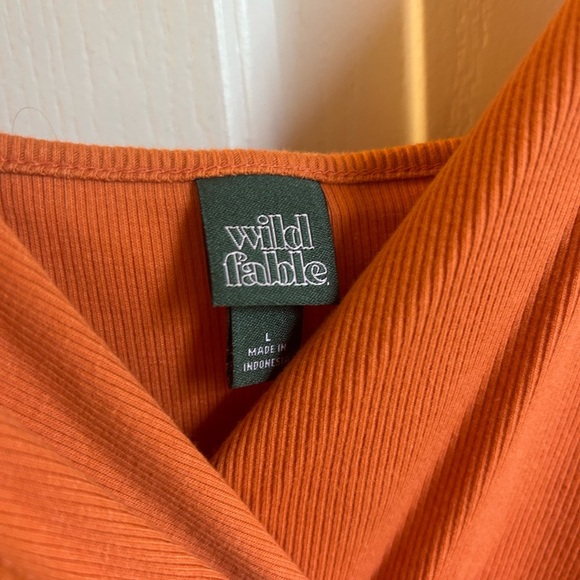 Wild Fable Orange Skater Sun Dress Size Large - Picture 3 of 6